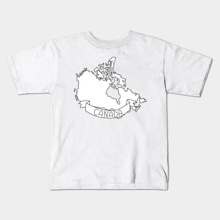 Canada Home Country Map Outline Kids T-Shirt